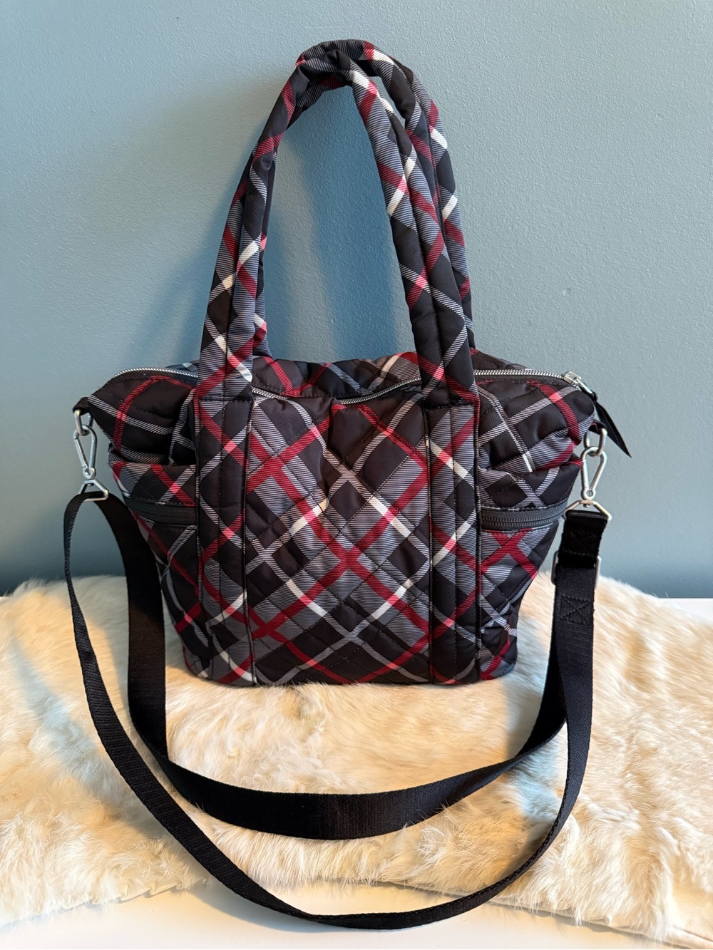 Vera Bradley Performance Twill Small Multi-Strap Paris Plaid Tote